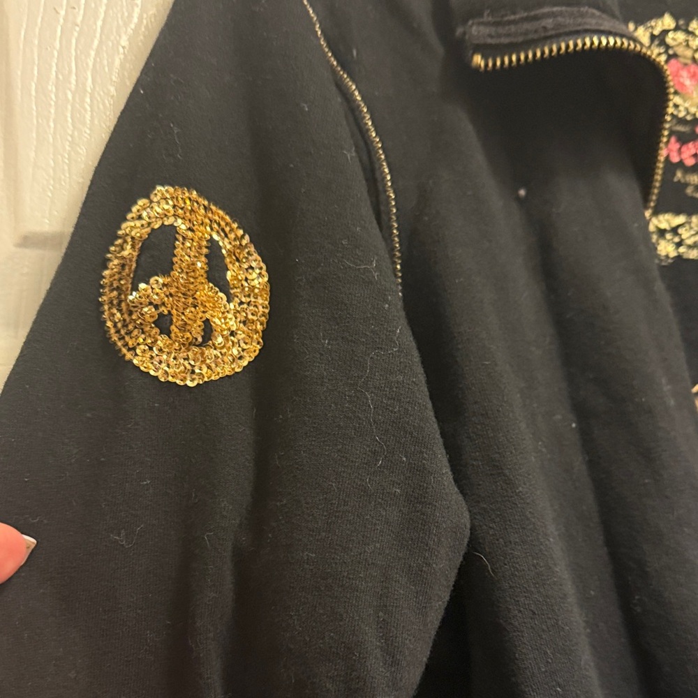 TWISTED HEART Black Jacket with Gold Embroidery - Picture 3 of 6